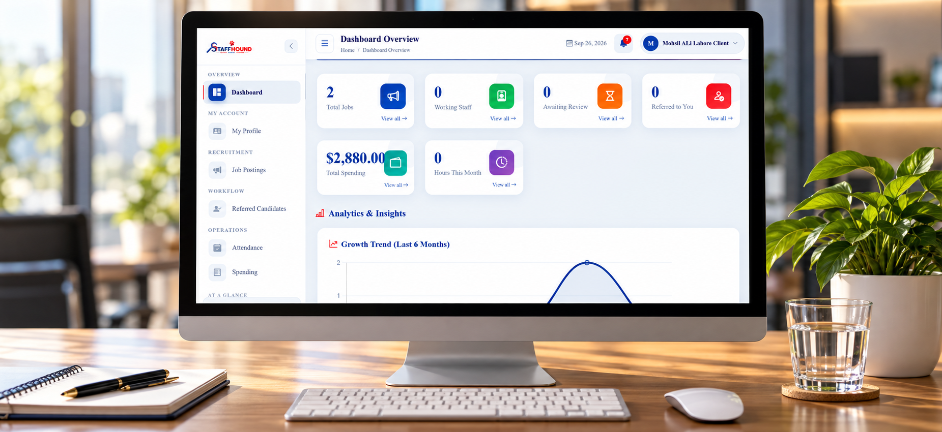 Staff Hound client dashboard